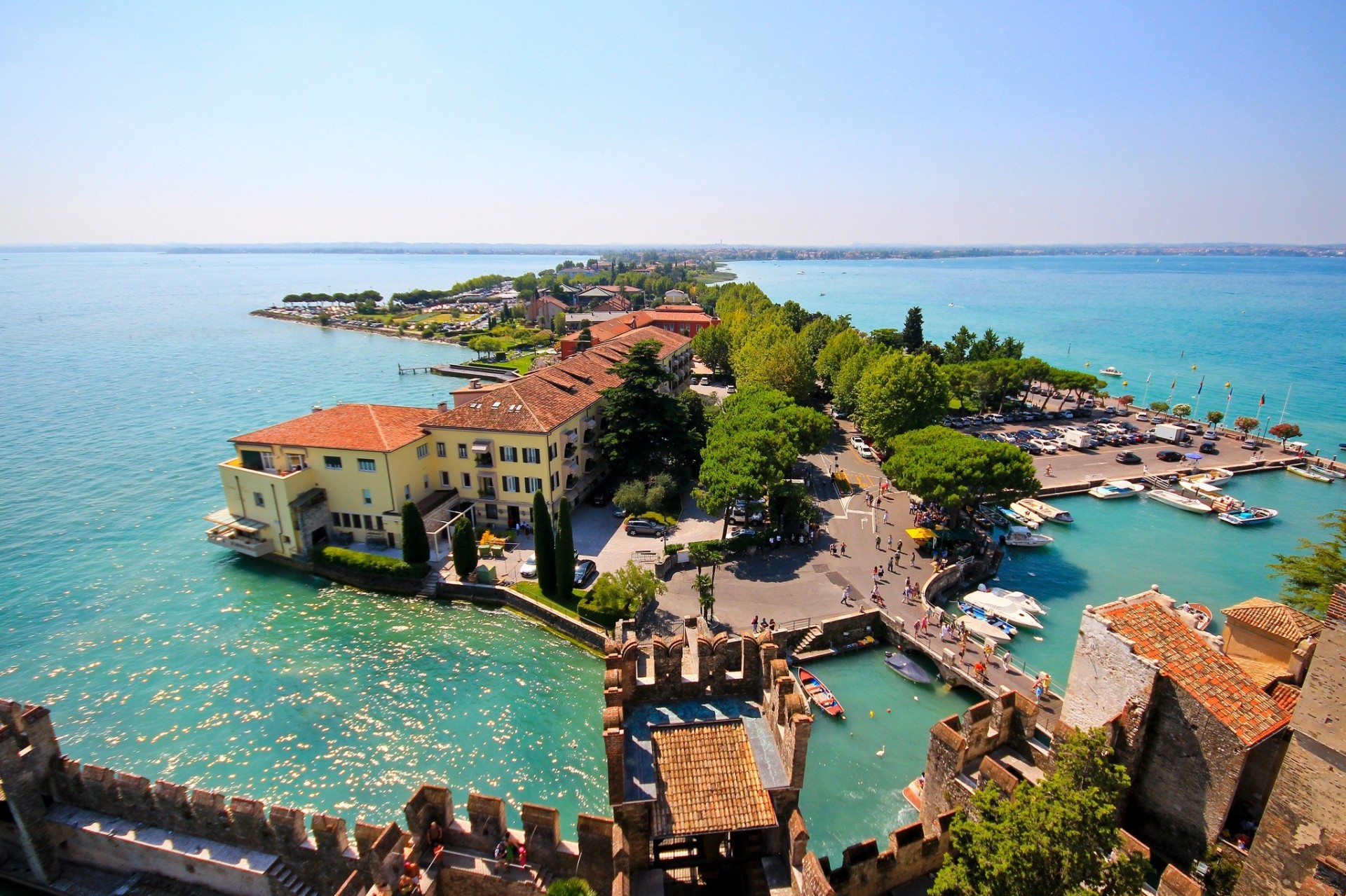 italia lombardía isla panorama sirmione lago de garda