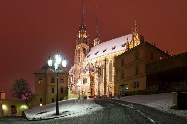 Night city in the Czech Republic