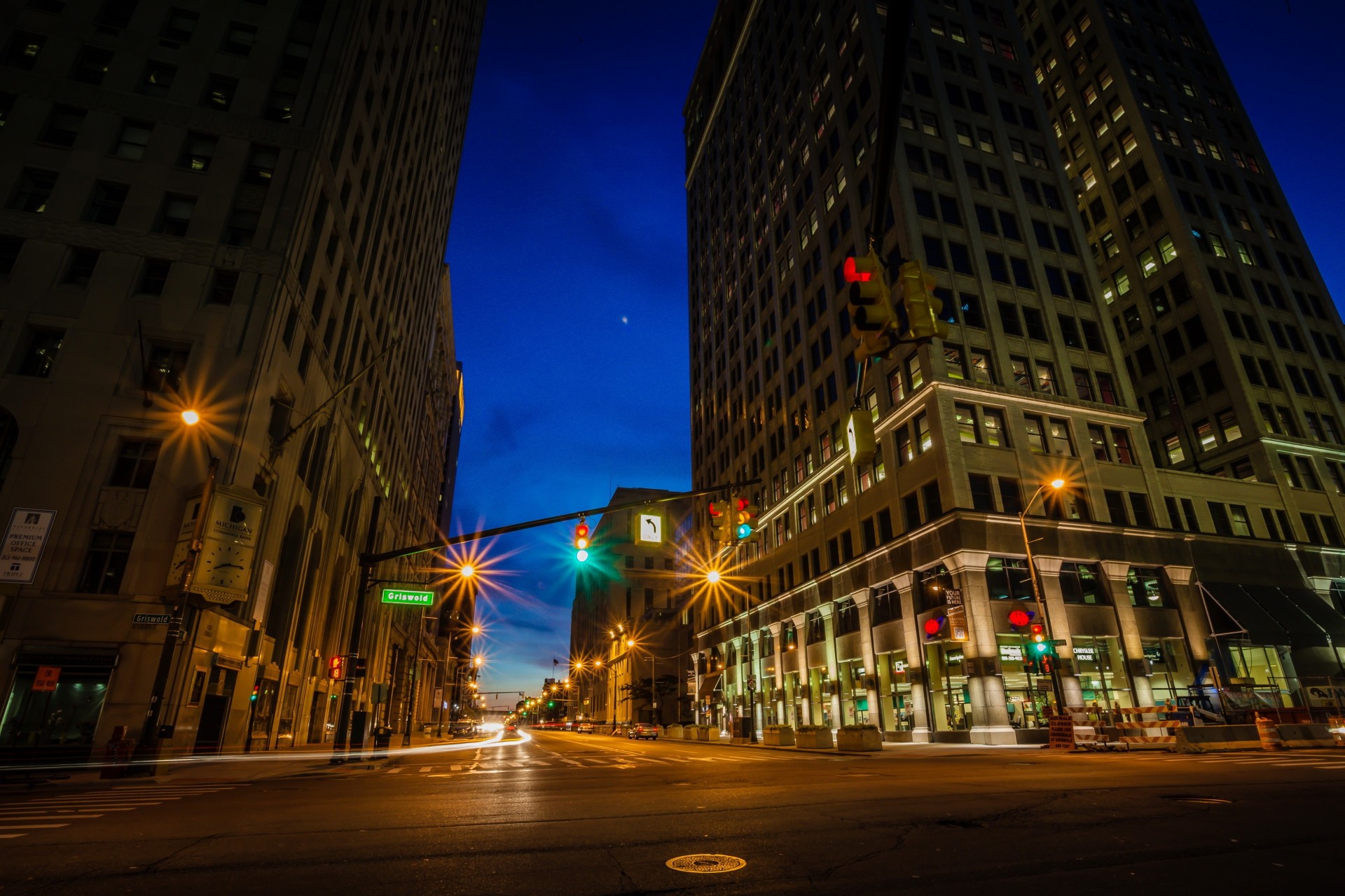 nuit ville rue route hdr usa detroit maisons