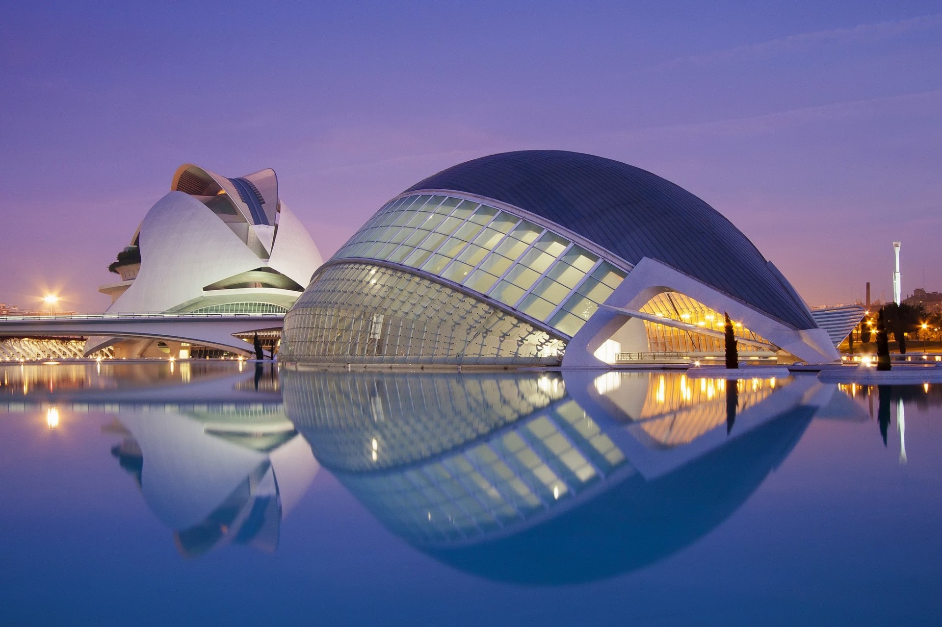 architecture espagne pont ville nuit bâtiment valence éclairage cinéma