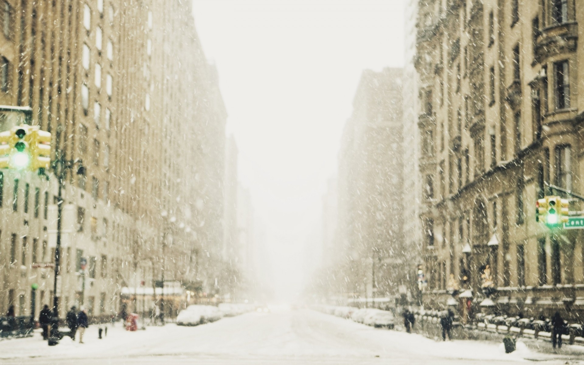 semáforo calle metrópolis ciudad nieve invierno