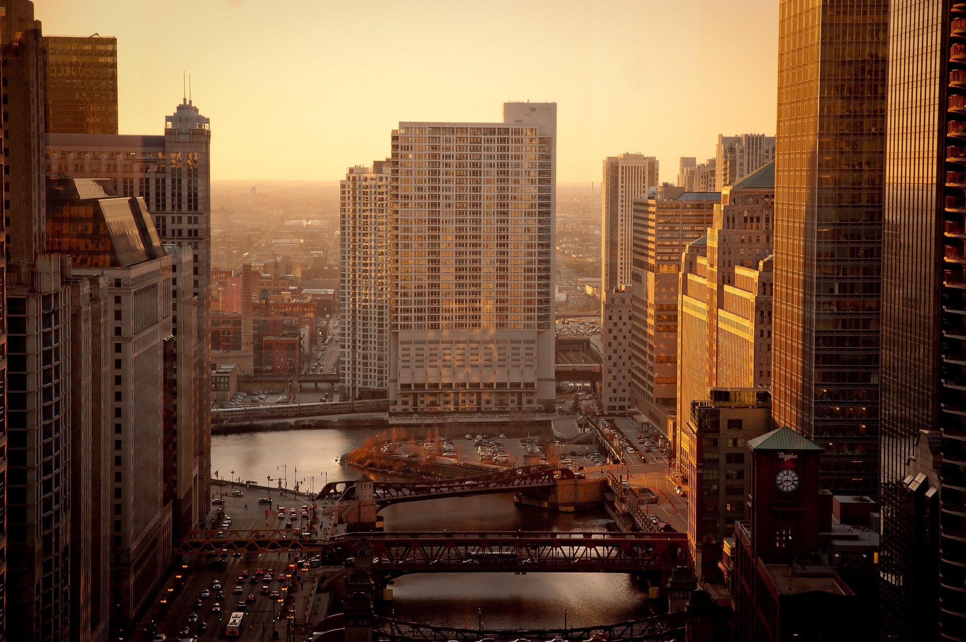 chicago fluss usa morgen stadt zuhause