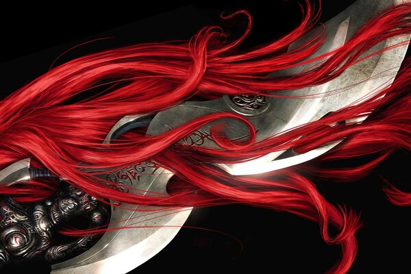 Red hair and heavenly Sword