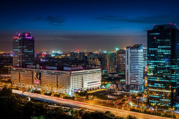 Illumination of Shanghai at night