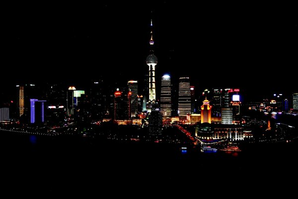 Eine Nachtstadt in China