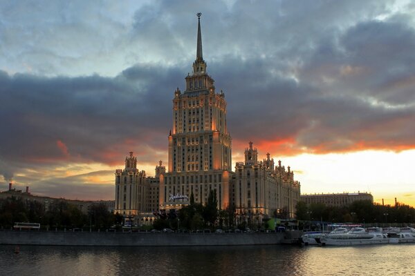 Clouds over evening Moscow