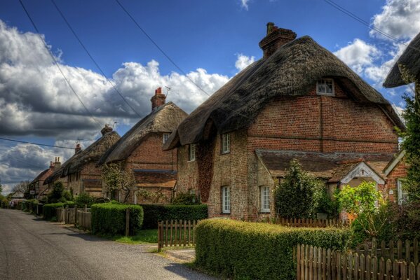 Beautiful houses standing in a row