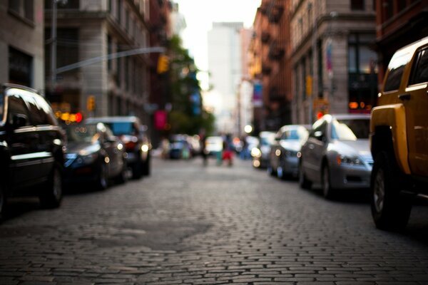 Parked cars along the road