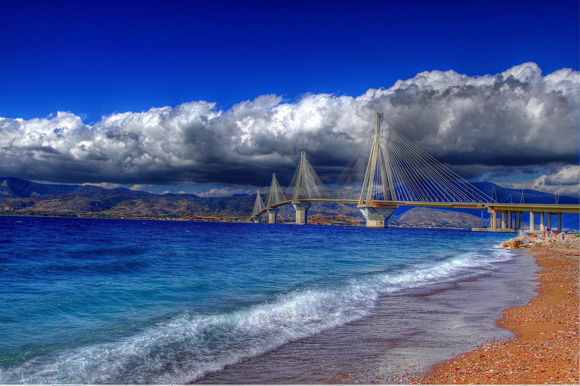 clouds greece beach sea