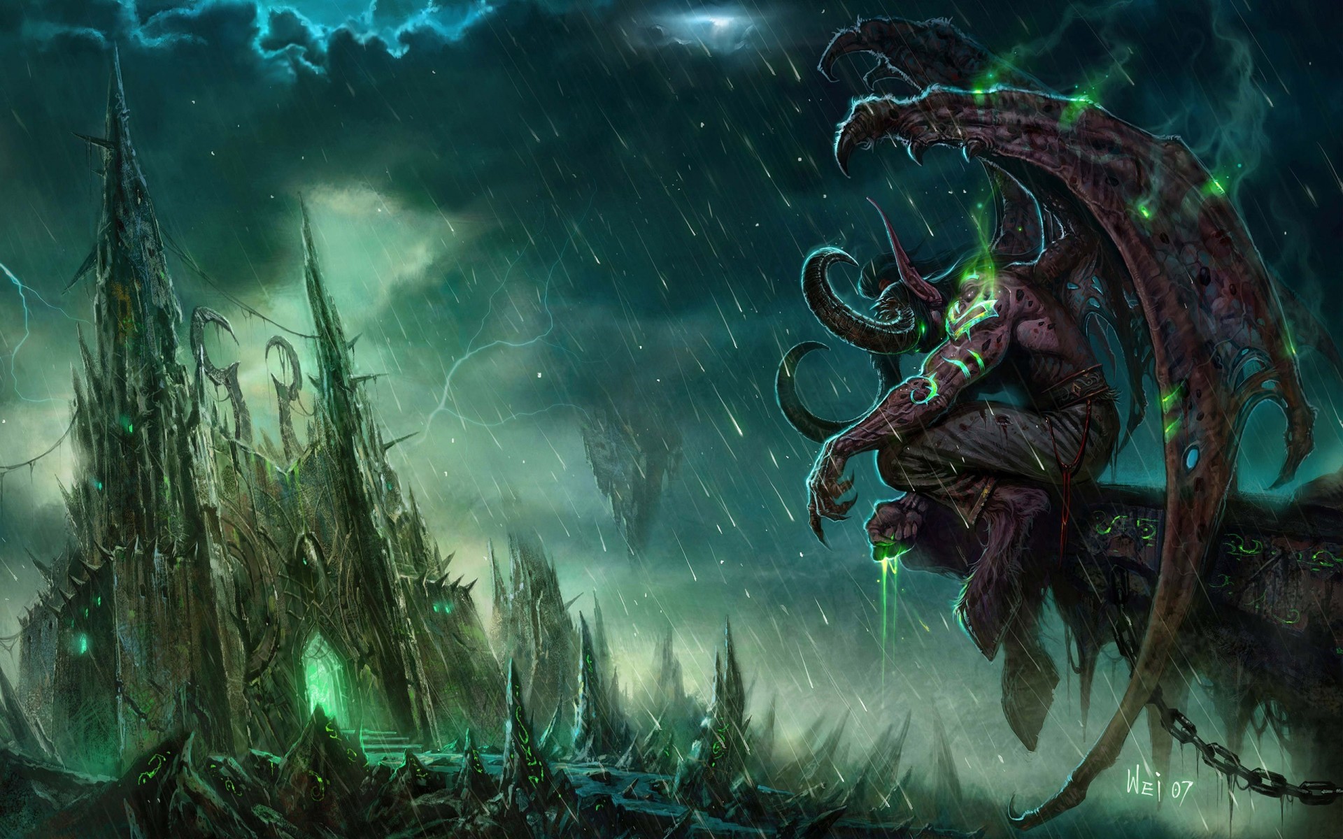 wow illidan world of warcraft château pluie monstre