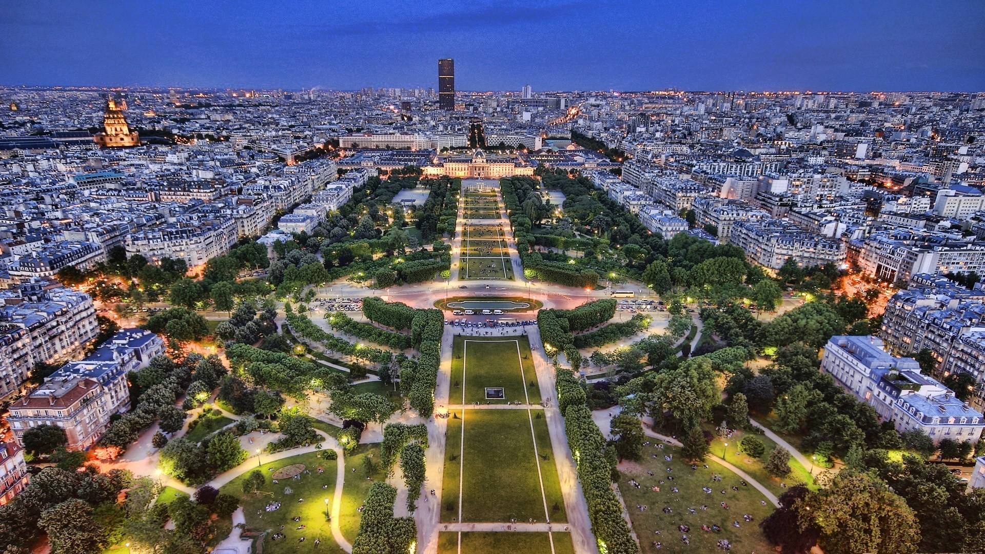 licht nacht paris blau panorama stadt