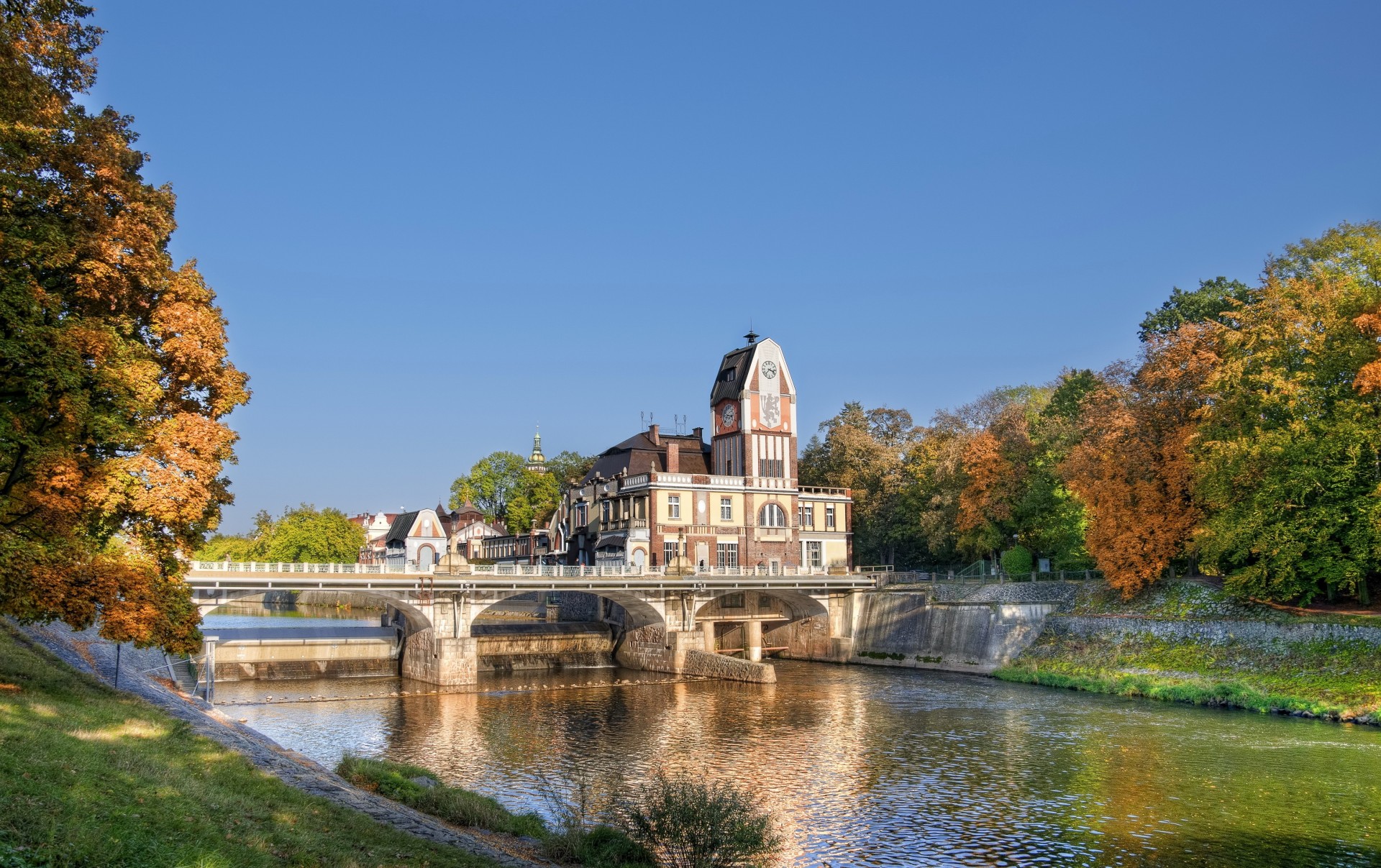 bridge czech republic river town