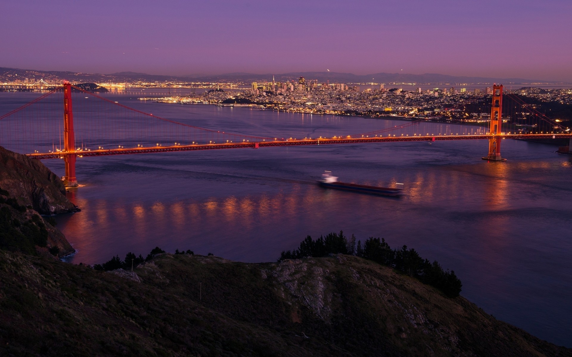 night sky san francisco town