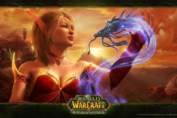 Chica con dragón mundo Warcraft