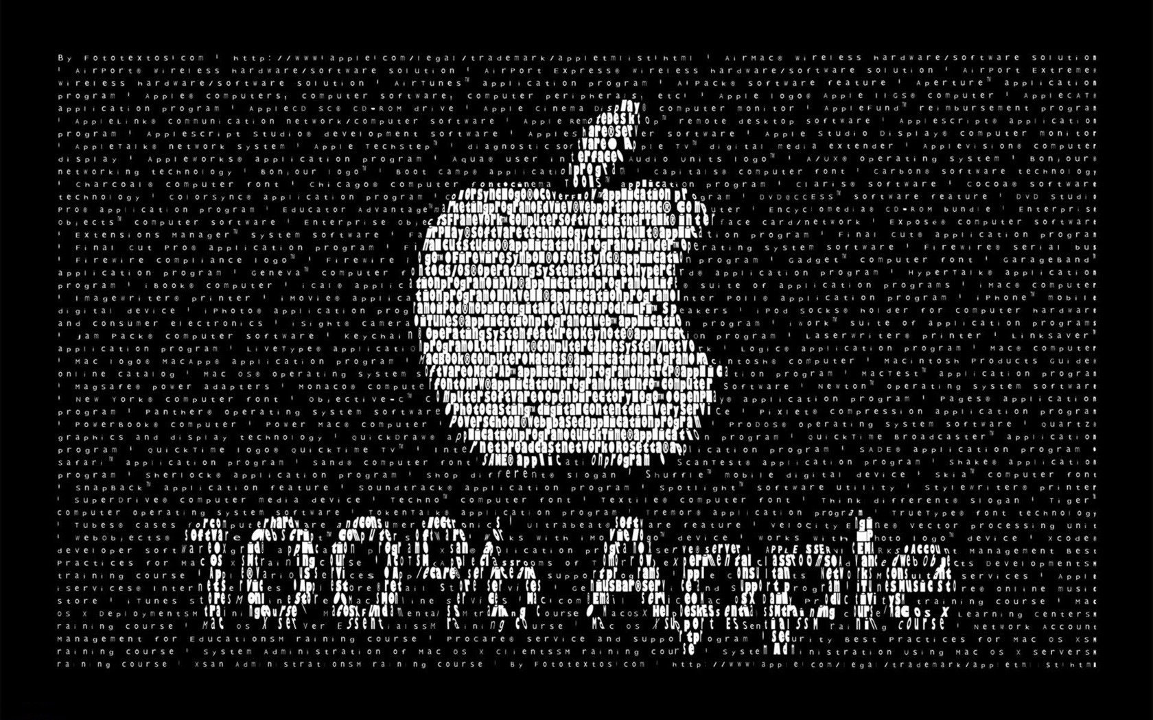 100% ojo de buey palabras apple emblemas logotipos blanco negro