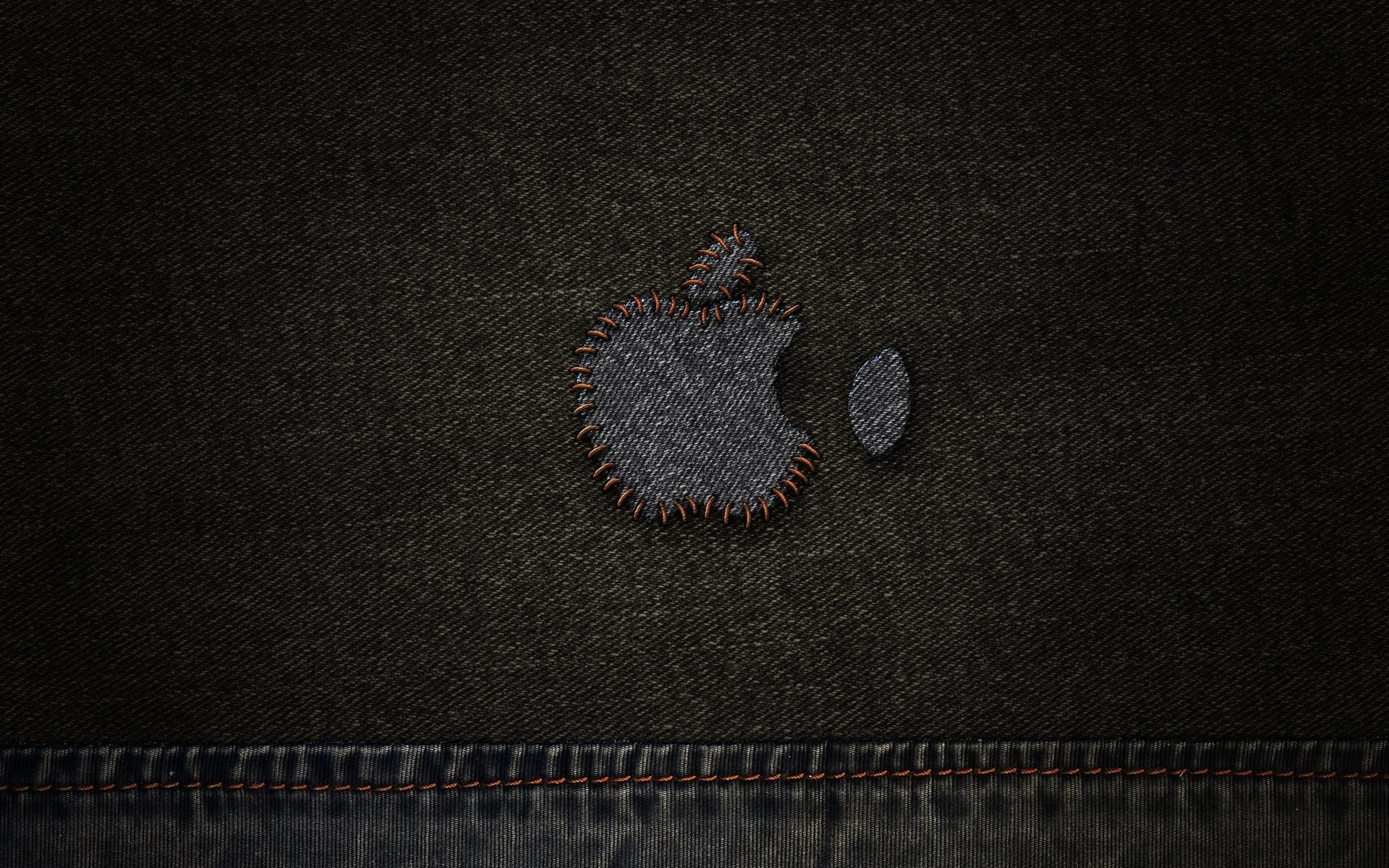 denim pomme fil pomme emblèmes logos noir et blanc