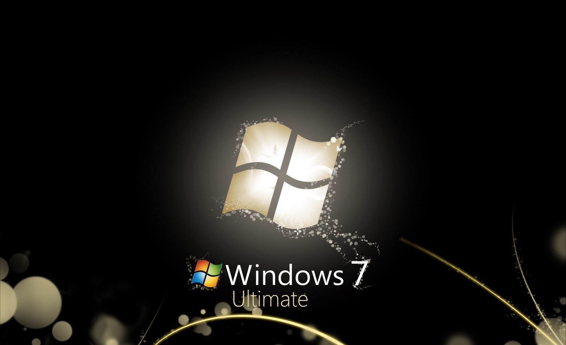 windows seven 7 style 3d black веточки эмблемы логотипы