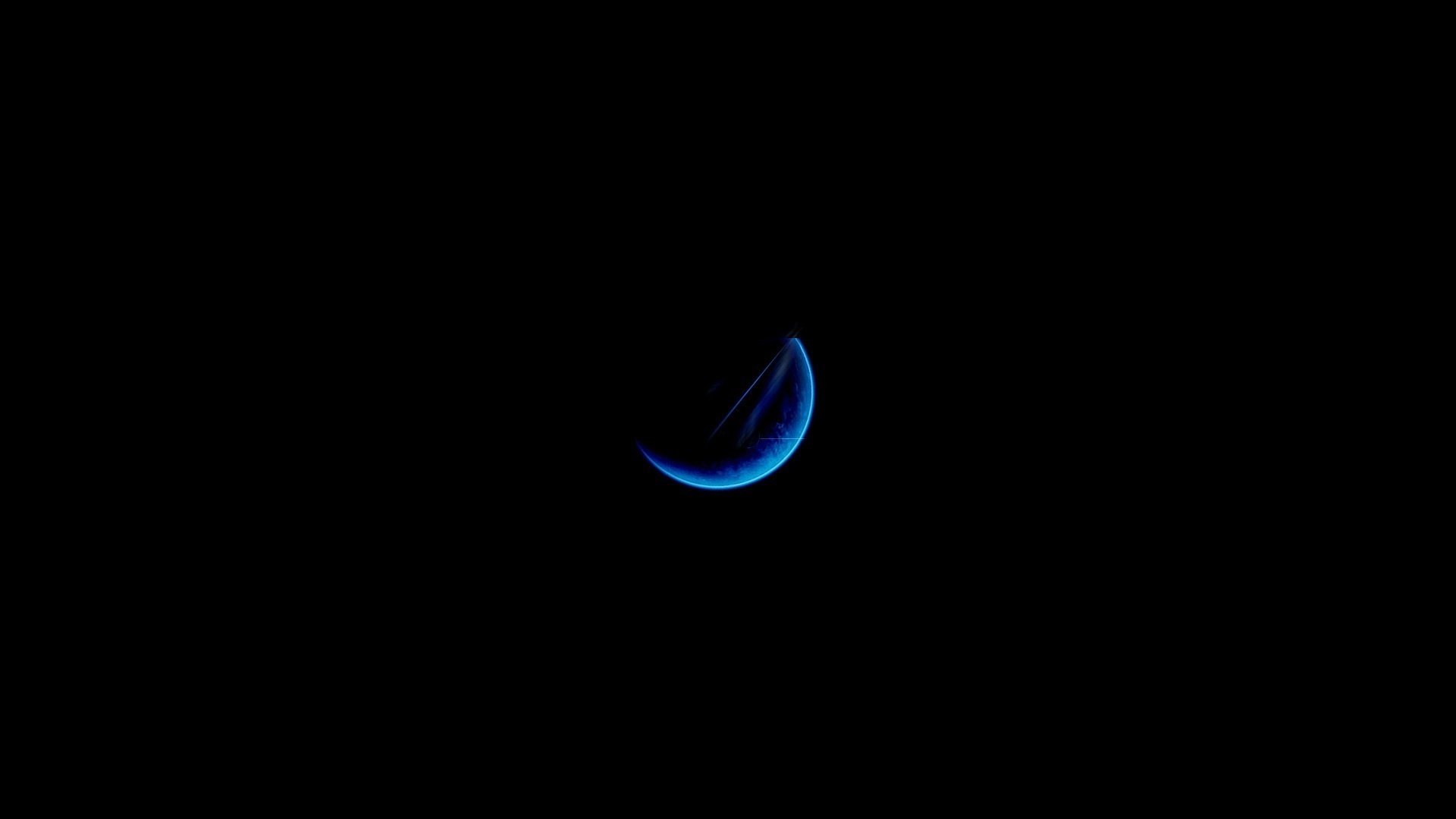 minimalismus nacht mond blaue farbe monat einfachheit dunkler hintergrund schwarzer hintergrund silhouette glühen planeten raum