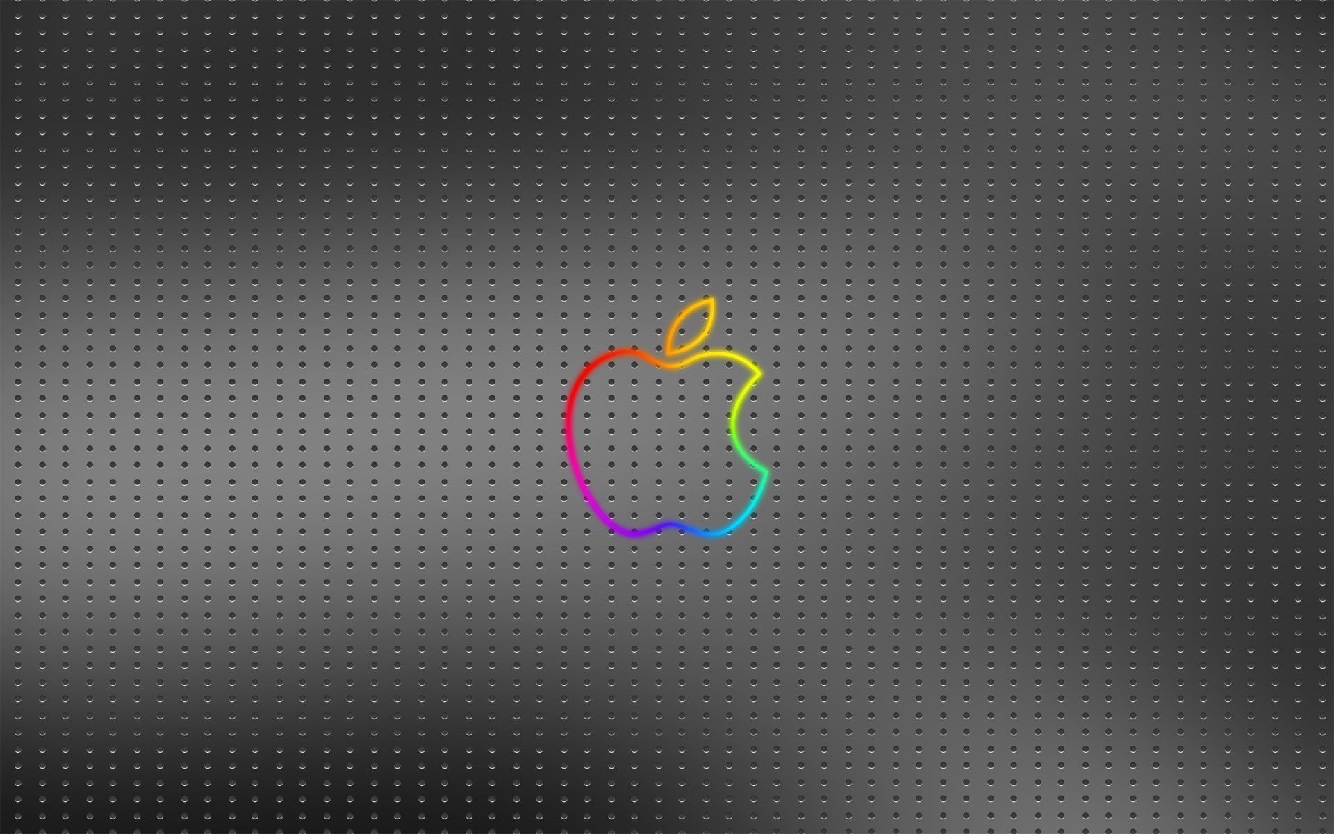 contour de pomme maille en aluminium couleurs arc-en-ciel apple emblèmes logos