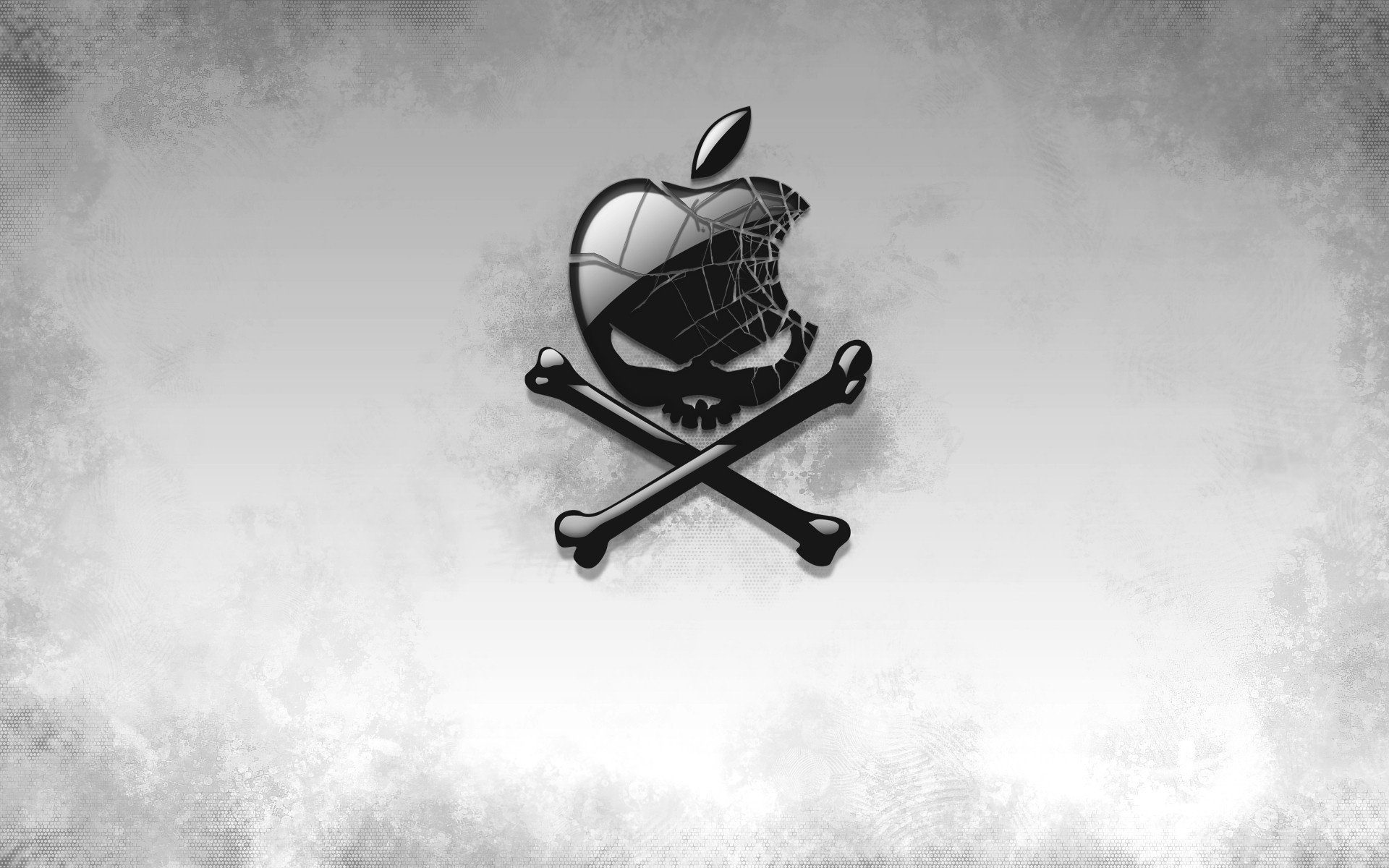 bullseye os crâne fond gris apple emblèmes logos noir et blanc