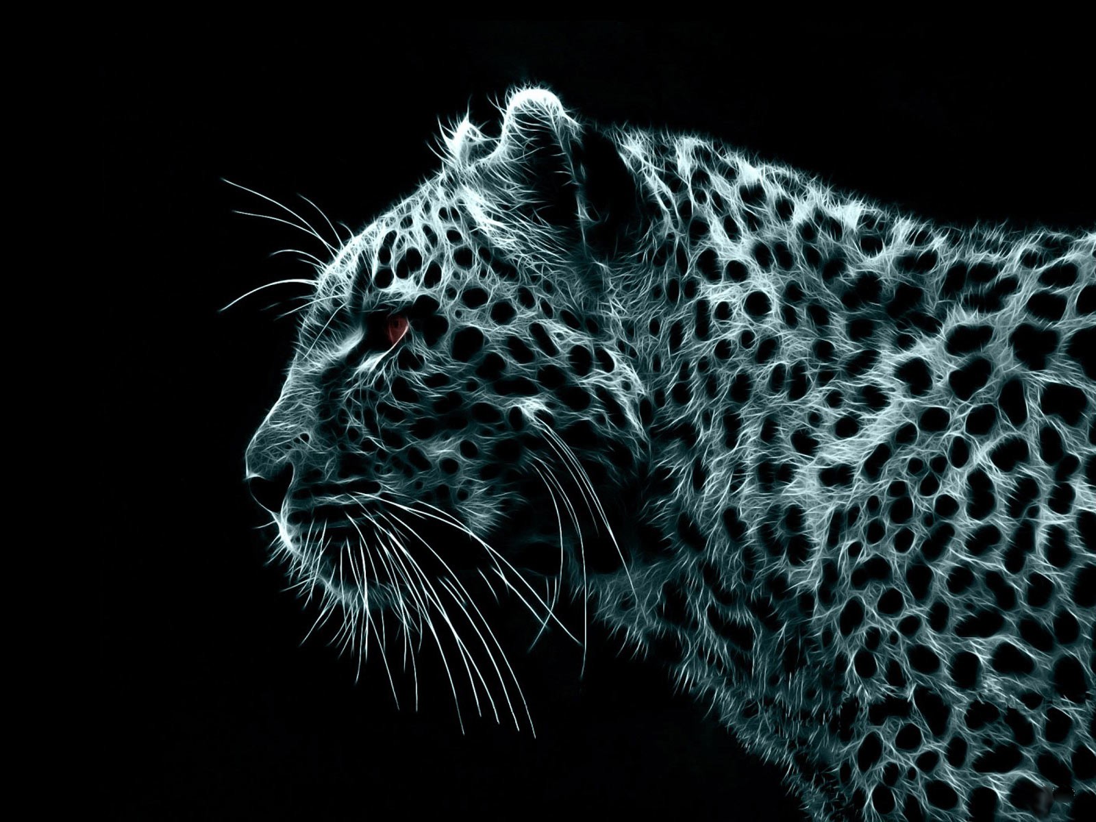 leopardo cabeza piel plateada