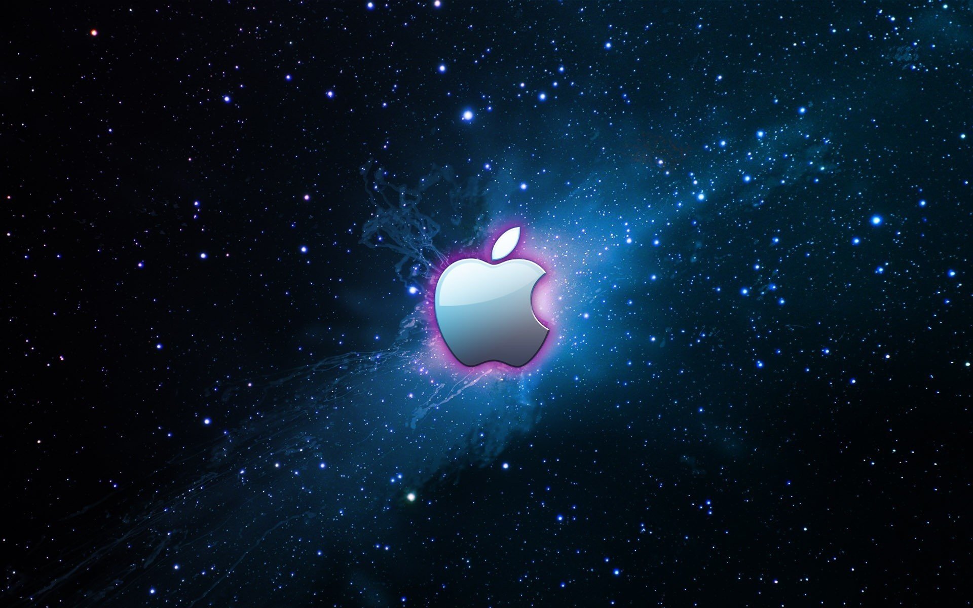 espacio cielo estrellado logotipo de apple apple emblemas logotipos