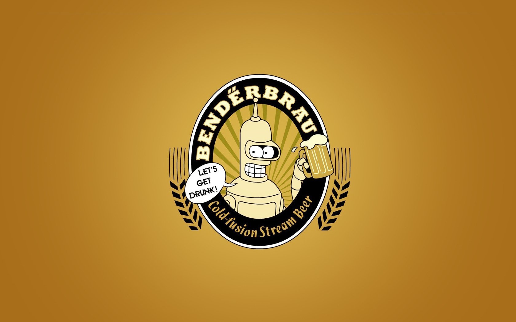 bendeerbrau bender brand icon beer emblem background logo sign crank robot coat of arm