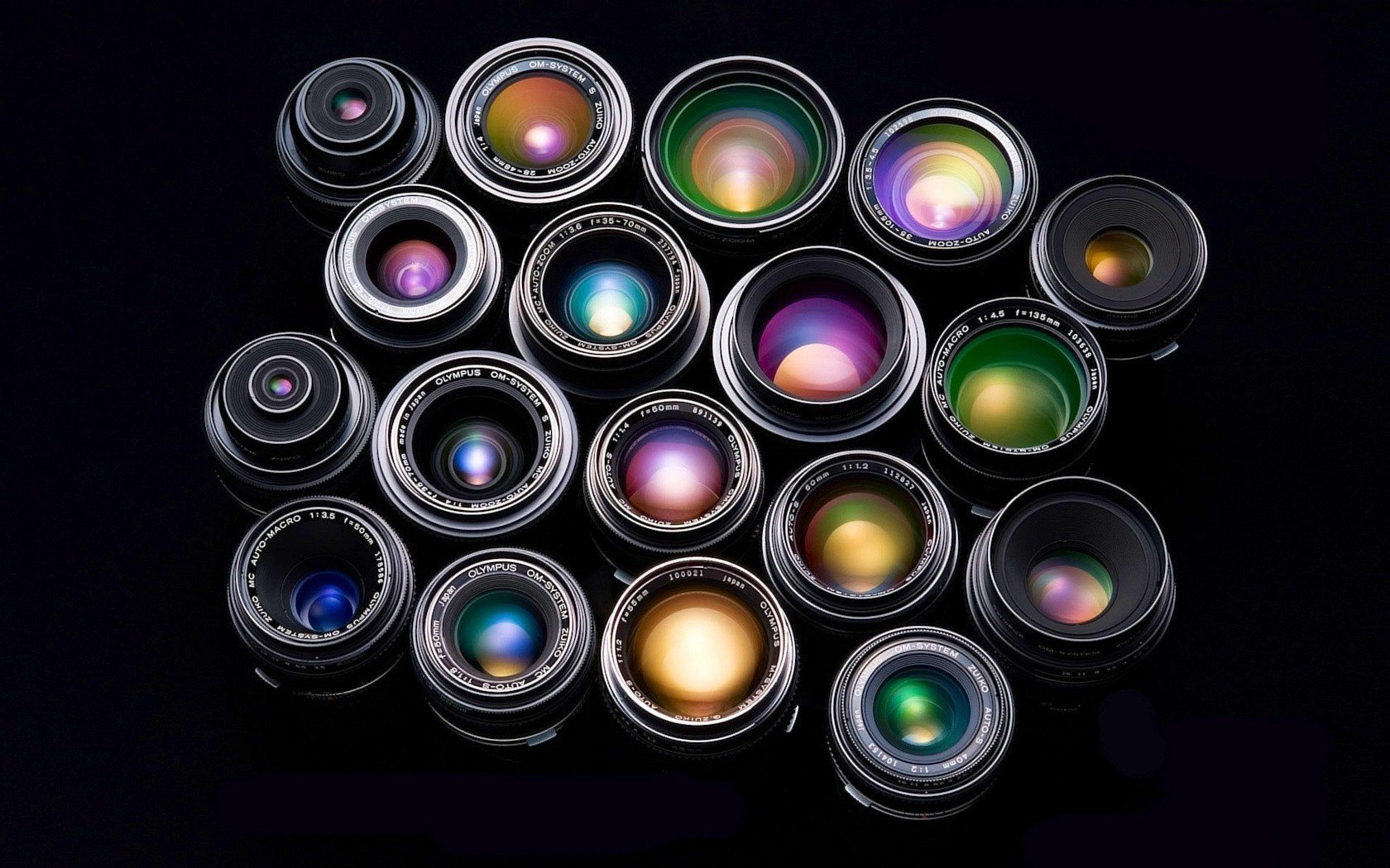 multi-colored lenses lenses optics photo equipment photo lense