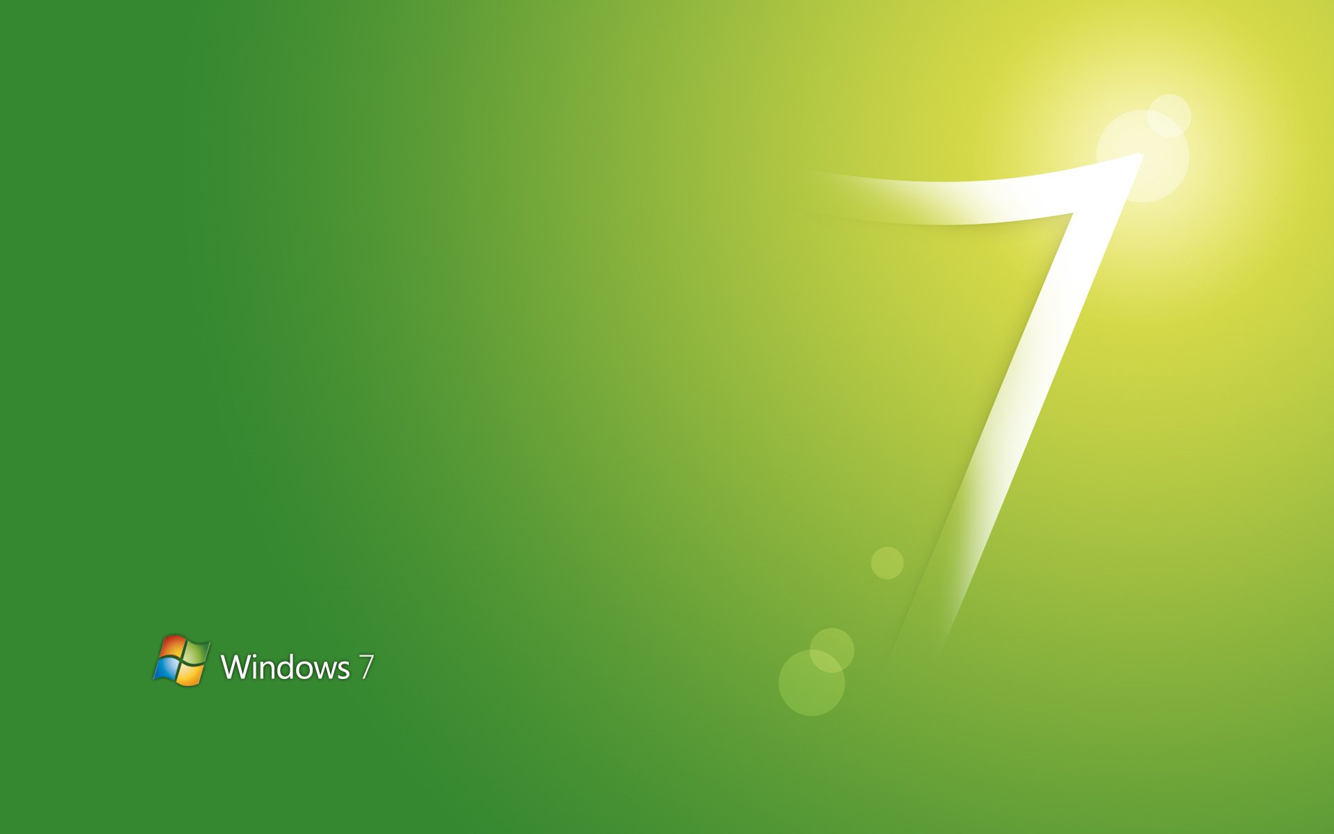 saturazione windows seven 7 stile computer verde emblemi loghi design luce raggi sfondo verde colori 7 zyphra