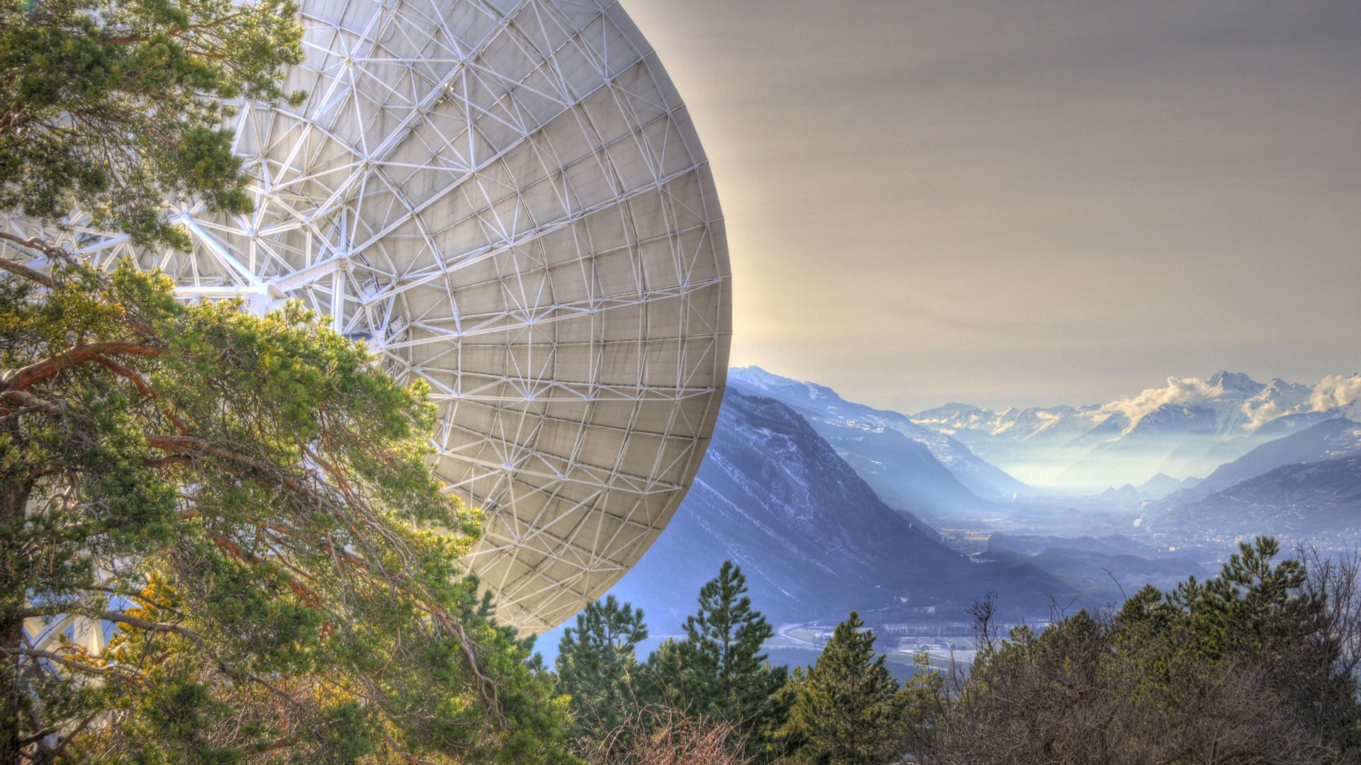 centrum badawcze panorama góry antena natura drzewa wysokość widok krajobraz mgła klif korony