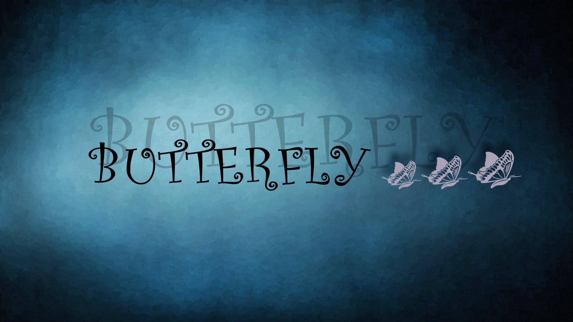 butterfly pink blue background the inscription the word letters blue