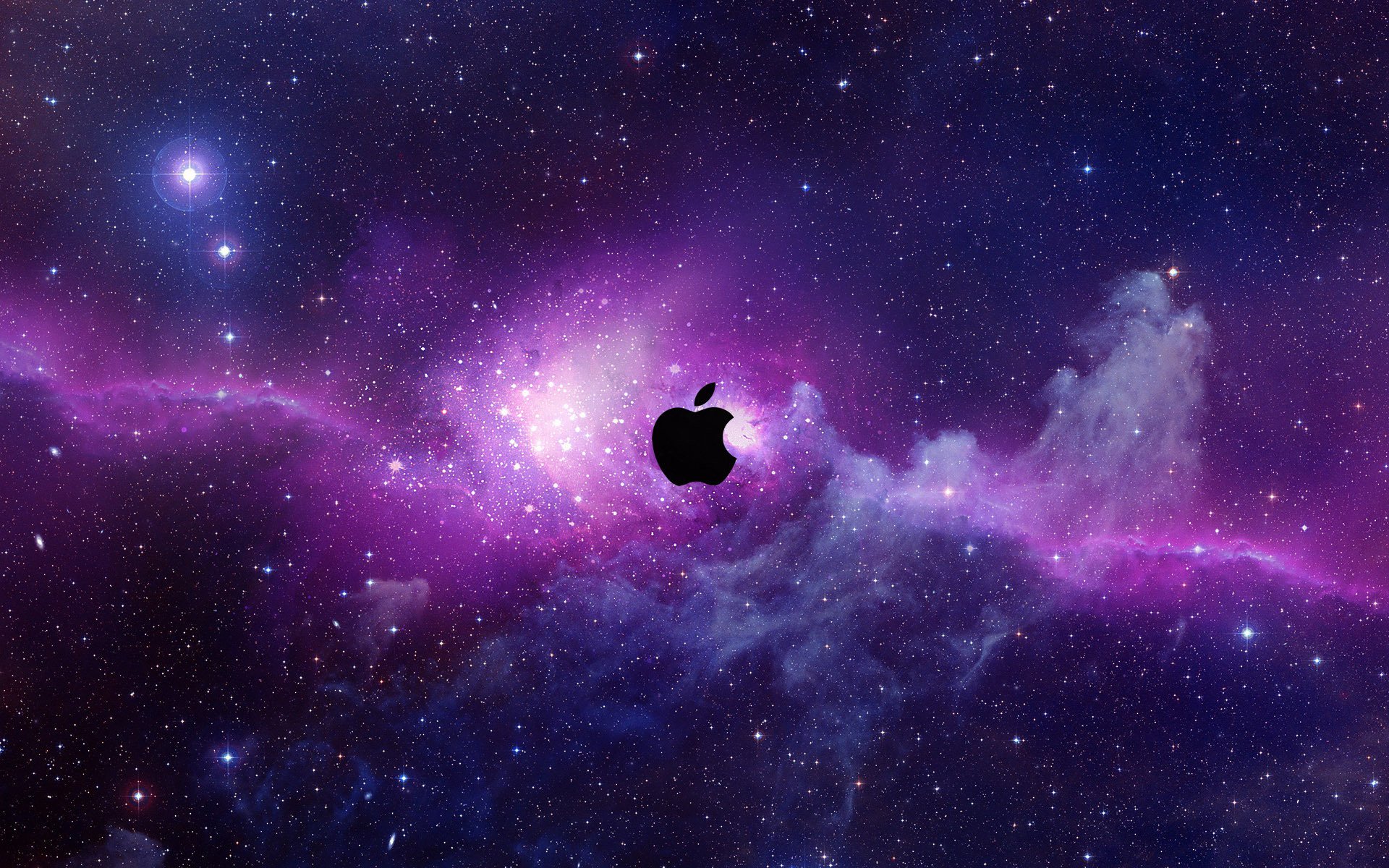 kosmos sternenhimmel apple-logo apple embleme logos sterne galaxien nebel weltraum universum universum