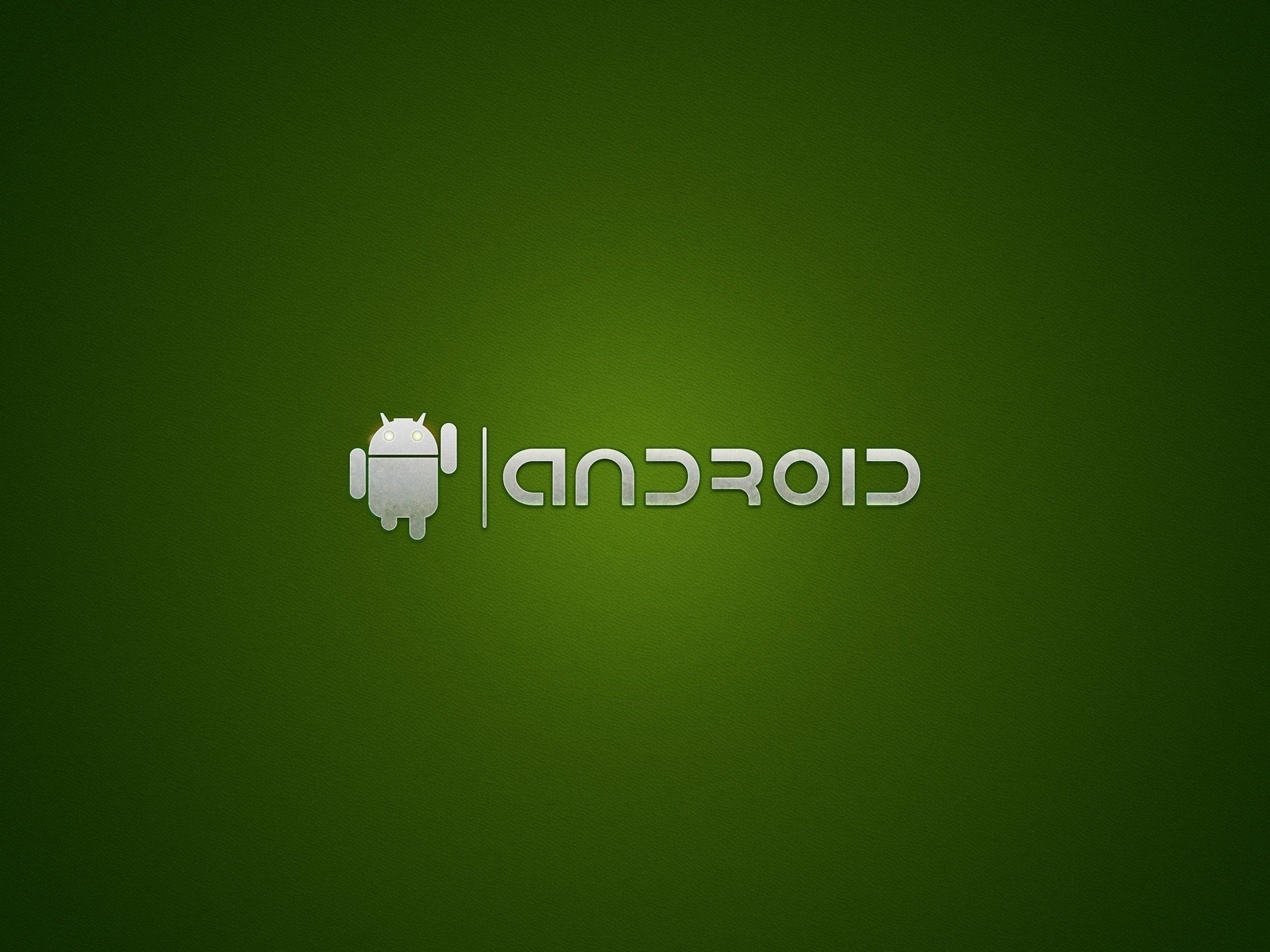 android inscripción robot verde