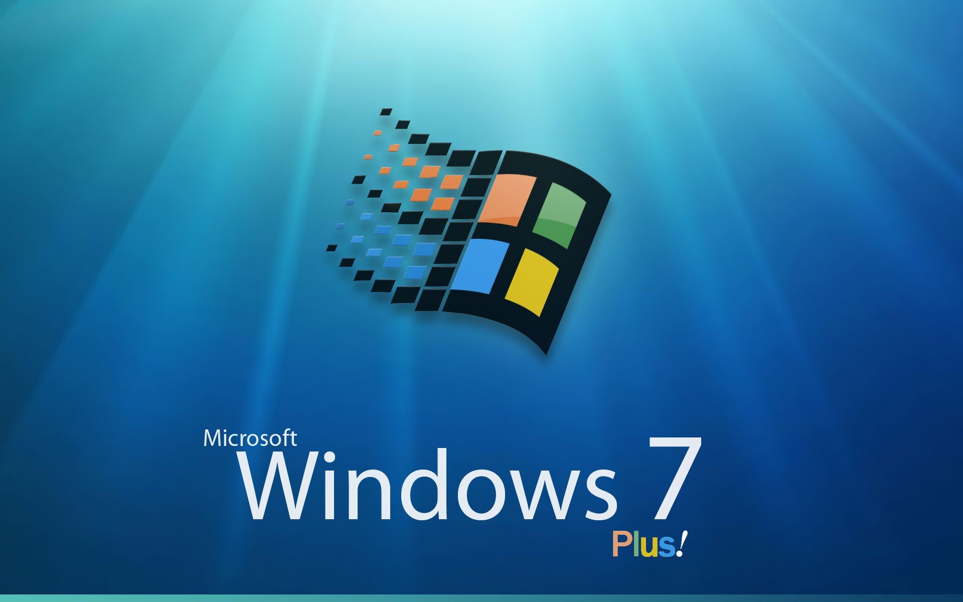 windows seven plus rays logo