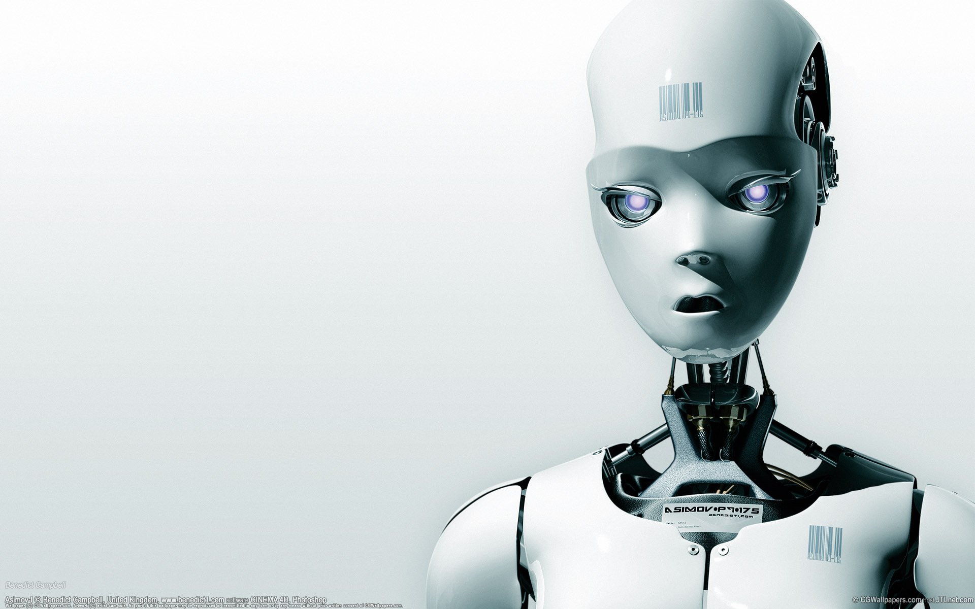 apparence humaine beaux yeux robot cyborgs androïdes