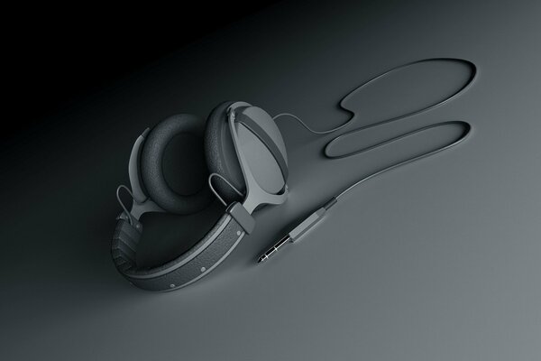 Headphones for iPhone eleven, color gray