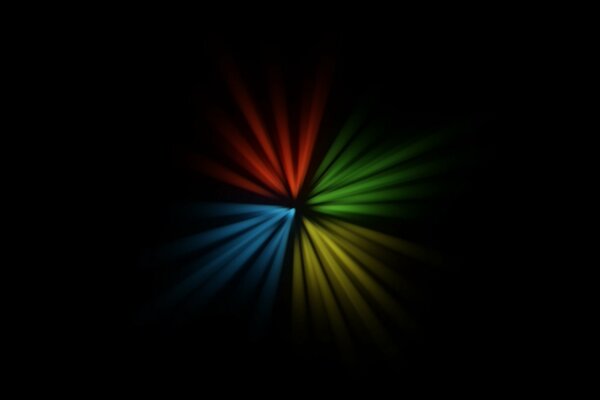 Screensaver di Windows su sfondo nero con colori vivaci