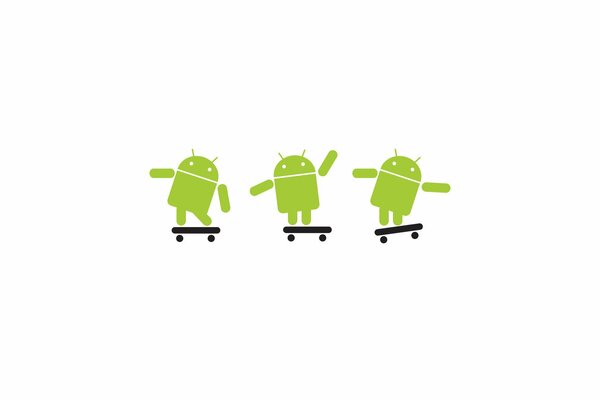 Recognizable logo android green robots