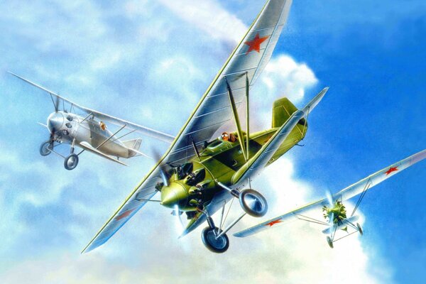 Avion monoplace soviétique ant-5 vole dans le ciel