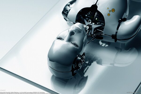 Metallo grigio robot Android ragazza