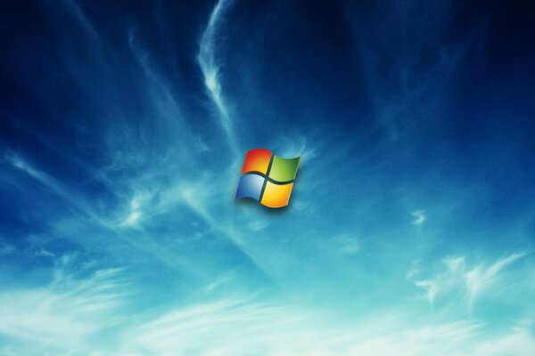 Windows logo on the sky background