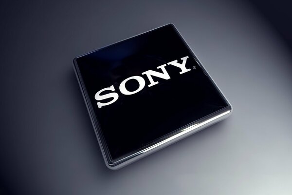 Sony Firmenlogo auf grauem Hintergrund