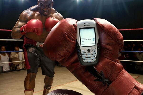 Llamada telefónica a un boxeador durante una pelea