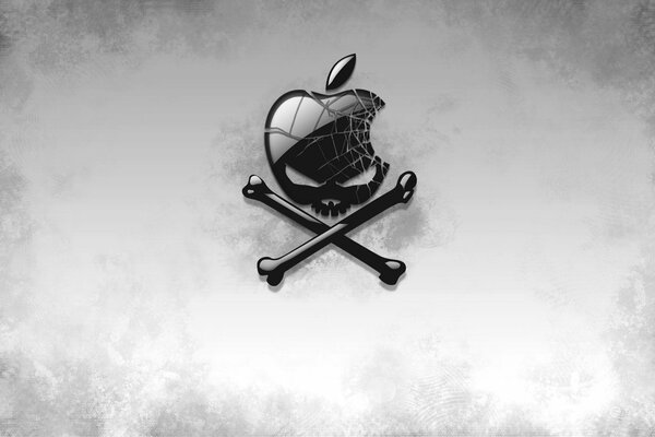 Emblema de la manzana mordida en gris