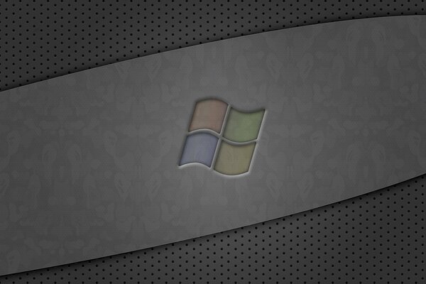 Windows-Logo auf metallischem Hintergrund