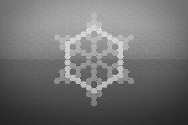 Gray mosaic with the minimalism of a honeycomb bee pattern