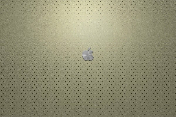 Das Apple-Logo auf dem Aluminiumnetz