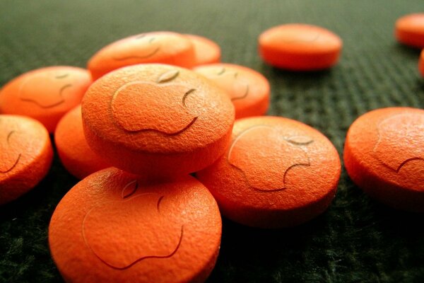 Orange tablets with apple logo