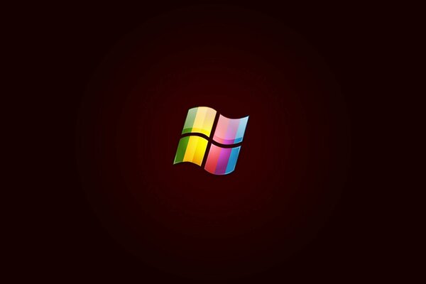 Icono de color de Windows sobre fondo rojo