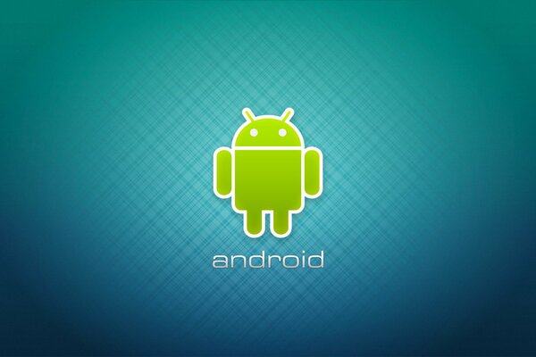 Android-Symbol auf blauem Hintergrund